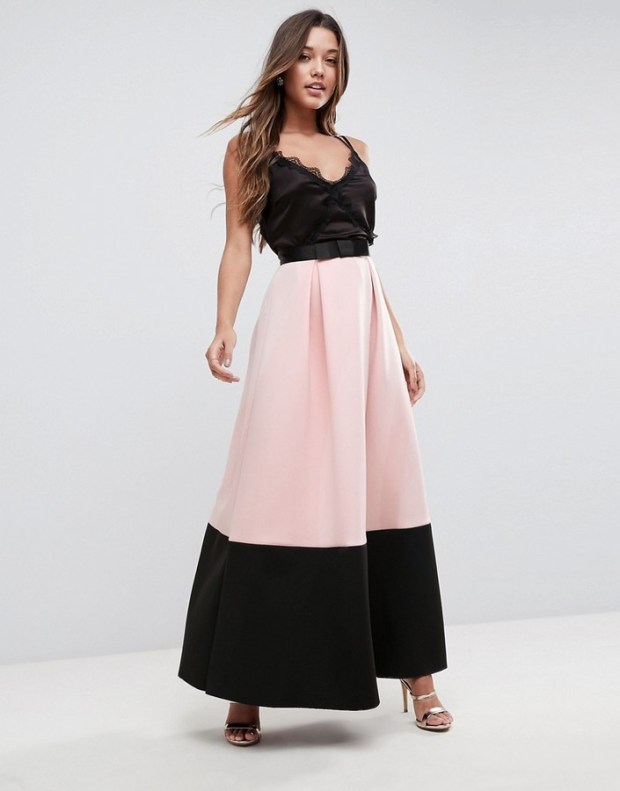 asos block colour skirt